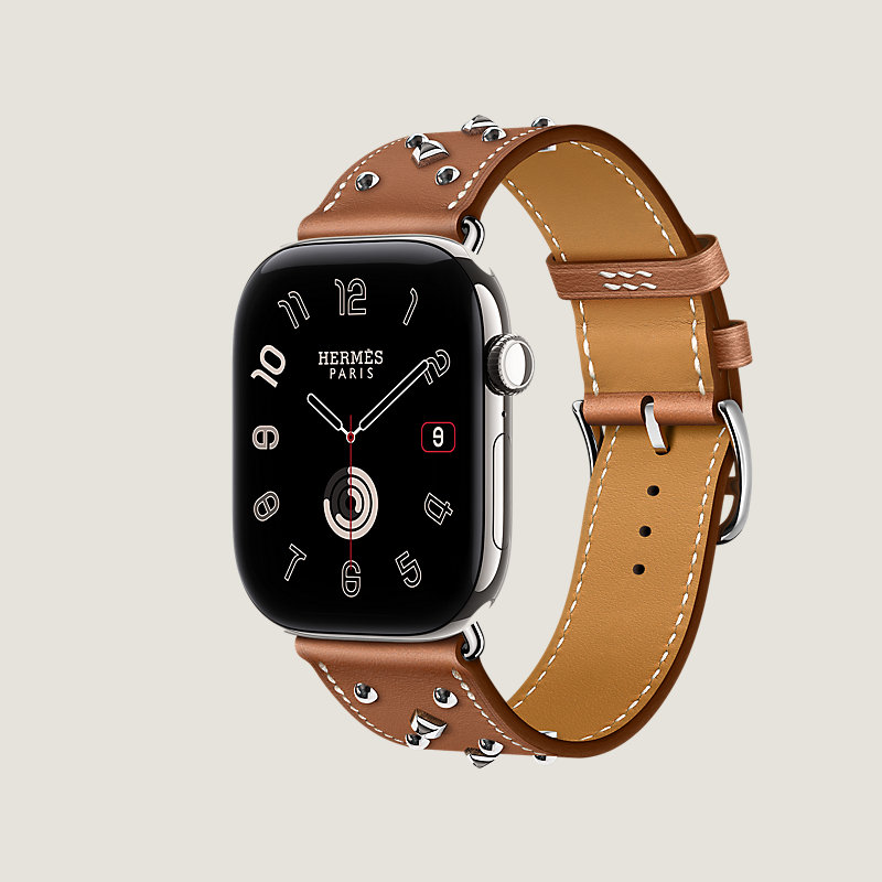 Series 12 case & Band Apple Watch Hermès Single Tour 46 mm Clou